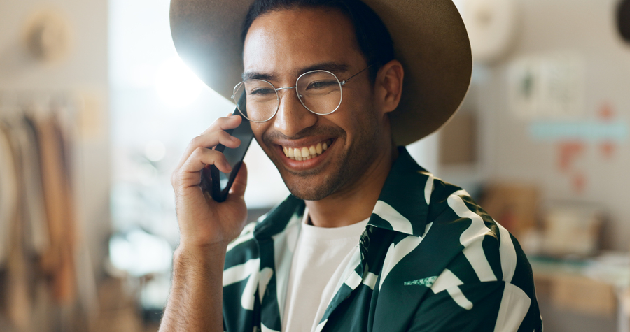 A warm phone conversation